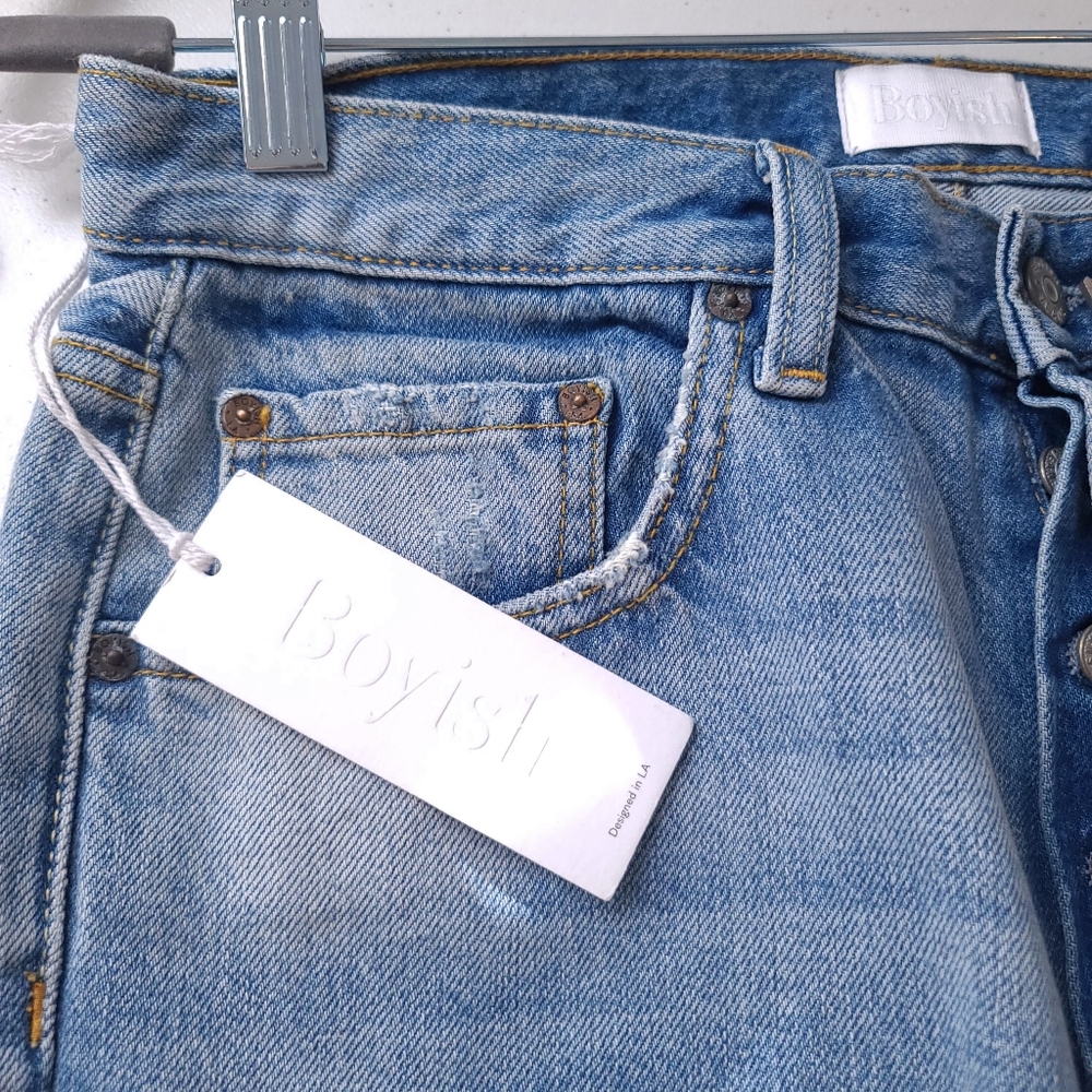 NWT BOYISH The Billy High Rise Rigid Skinny Jeans In Taxi Driver - Picture 7 of 16